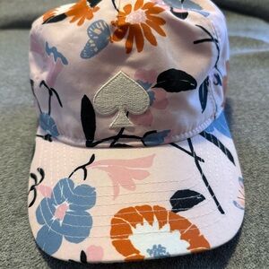 Kate Spade Pearl Brush Floral Printed Hat Pink/Multicolor One Size Baseball Hat
